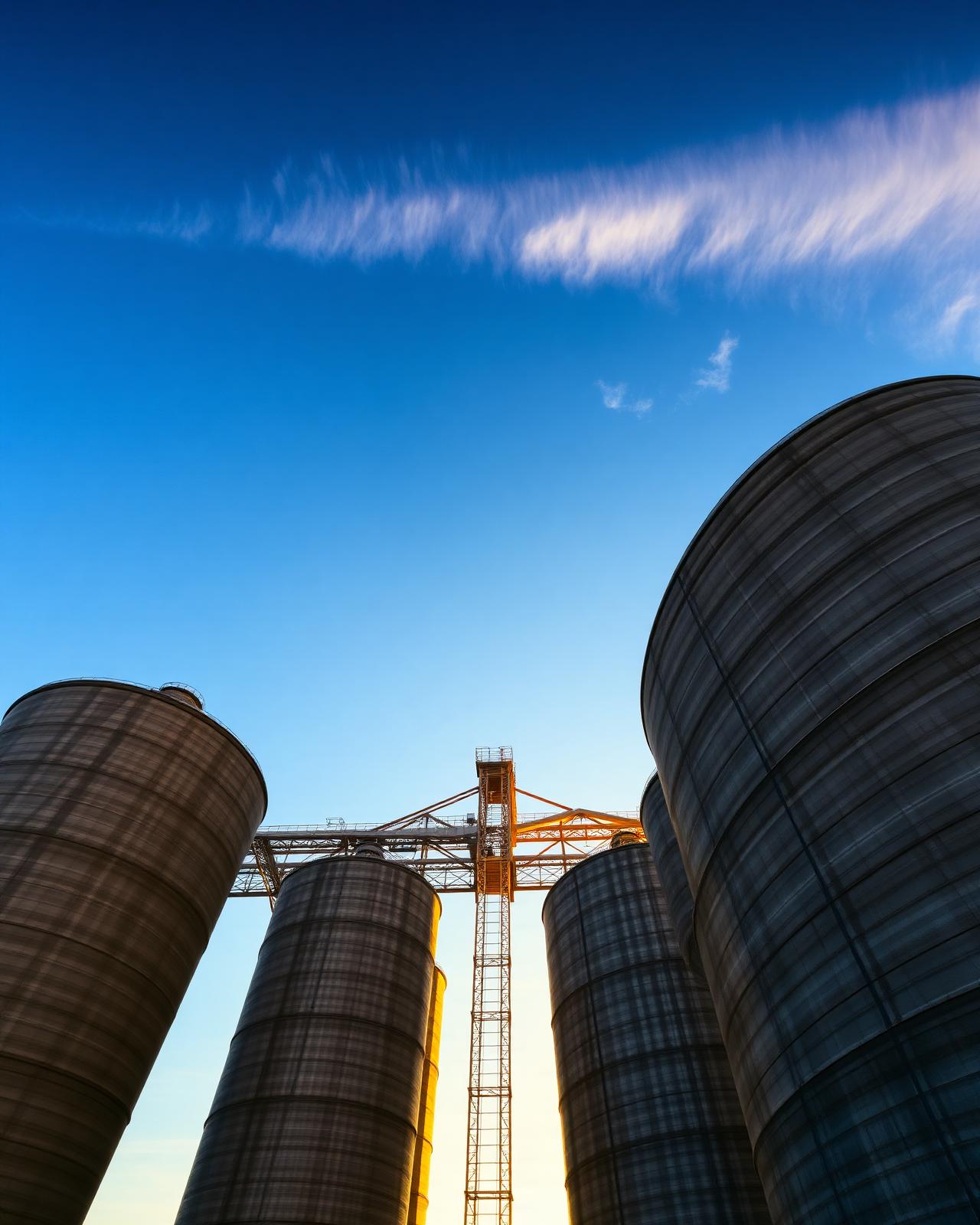 Industrial grain silos